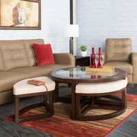 Home Centre Malmo Coffee Table with Stools- 1+4 Pcs, Wood