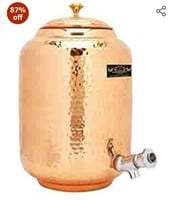 Hammered Copper Water Dispenser (Matka) of 4Litre  Leak Proof Container Pot with 100% Pure Copper and Ayurvedic Health Benefits (4000 ml)