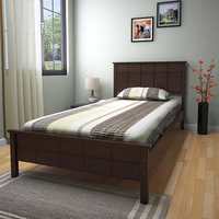 @Home by nilkamal Cipher Solid Wood Single Bed  (Finish Color - Espresso, Delivery Condition - Knock Down)
