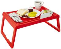 Amazon brand solimo Reinforced polypropelene Plastic Multipurpose Foldable Tray - Red