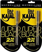 MAYBELLINE NEW YORK Super Black Kajal, 8.8 g (Pack of 2) (Black, 0.7 g)