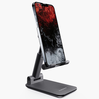 Ambrane Mobile Holding Stand, 180° Perfect View, Height Adjustment, Wide Compatibility, Multipurpose, Anti-Skid Design