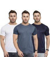 AWG ALL WEATHER GEAR Men's Dryfit Round Neck T-Shirts - Pack of 3