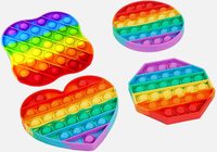 mishka pop it Fidget Toys, pop it Fidget Toy Set pop its Fidget Toy, Rainbow pop it (Heart + Round + Square + Octagon)