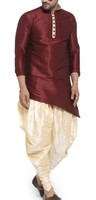 Men Kurta and Dhoti Pant Set Pure Silk