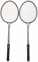 Starx Steel Double-Shaft Badminton Racquet Set, Adult G4 - 3 3/4-Inch (Multicolor)