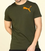 Printed Men Round Neck Green T-Shirt