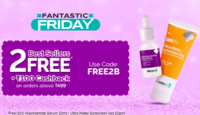 The Derma Co Fantastic Friday Sale 2 bestsellers free + Rs.100 cashback on Rs.499