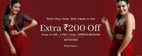 Zivame Rush Hour Sale - Extra Rs.200 Off on Sitewide [Till 5 PM]
