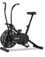 beatXP 1M Air Bike Exercise Cycle for Home & Gym Workout with Adjustable Seat Indoor Cycles Exercise Bike  (Black)