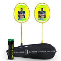 Li-Ning Home Crew Combo (2 x Li-Ning Rackets & 6 x Nylon Shuttlecocks) with Racket Case