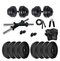 Kore 16 KG PVC-DM 2 (2kg X 8 Plates) Home Gym and Fitness Kit with Gym Accessories