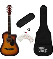 intern INT-38C-SB-G Acoustic Guitar Linden Wood Linden Wood Right Hand Orientation  (Black)