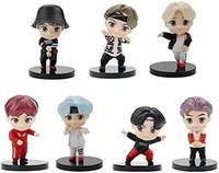 kawaii kart BTS Tiny Tan - Mic Drop Dancing Chibi Figures - Set of 7 (Size - 8 cm) 