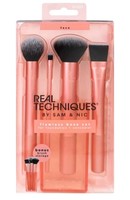 Real Techniques Flawless Base Makeup Brush Set of 4 Synthetic Bristles Includes: Contour, Detailer, Buffing & Square Foundation Brushes  (Pack of 4)
