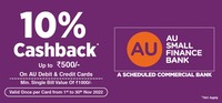 Jiomart 10% Cashback Up to 500/- On AU Debit & Credit Cards 