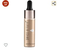 Swiss Beauty Drop & Glow Liquid Highlighter For Face makeup | illuminating Liquid Highlighter with Dewy finish | Shade -Gold, 18ml|