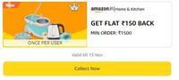 Amazon Home & Kitchen : Get Flat Rs.150 Cashback On Min Order of Rs.1500