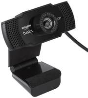 Amazon Basics Manual Focus Full HD 1080P 2.1 Megapixel 30 FPS Web Camera with Built-in Mic for PC/Mac/Laptop Video Calling (Black)