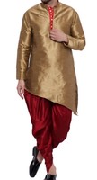 Men Kurta and Dhoti Pant Set Pure Silk
