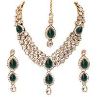 Lucky Jewellery Light Green Non-Precious Metal Jewellery Set for Women (2475-L1ZS-KD124-LG) 