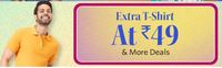 Myntra Flash Sale - Buy 1 At MRP & Get  Extra T-Shirt Rs.49 