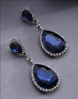 SOHI Brass Drop Midnight Blue Earrings for Women & Girls , light weight earrings for women , Push Closure , modern , trendy , gold plated , artificial earrings , western earrings , latest fashion