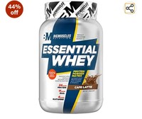Bigmuscles Nutrition Essential Whey Protein 1Kg [Caffe Latte] | 24g Protein per serving with Digestive Enzymes, Vitamin & Minerals, No Added Sugar | Improved Strength , Faster Recovery & Muscle Building