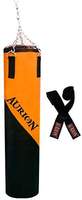 Aurion P-105 of Faux Leather Punching Bag (Heavy Bag) with Boxing Hand wrap (Orange-Black, 4 Feet Unfilled + Boxing Handwrap)
