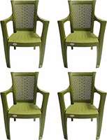 Supreme Net Set of 4 Plastic Chairs, Mahendi Green