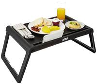 Amazon brand solimo Reinforced polypropelene Plastic Multipurpose Foldable Tray - Black 