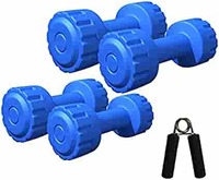 Kore PVC DM-4kg +5kg-Combo 162 Dumbbells Set and Fitness Kit for Men and Women Whole Body Workout, (Blue)