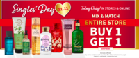 Bath & Body Works Singles' Day : Buy 1 Get 1 Free on Entire Store (11.11)