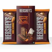 HERSHEY'S Bar - Rakhi Gift  (Almond Bar 100 gm Pack of 2 + Rakhi ) 
