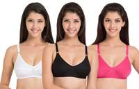 CHILEE LIFE Women's Self Design Bra [Pack of 3]