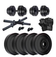 FITZON PVC-DM-DRB 12KG COMBO6 Dumbbells Kit with One Pair Dumbbell Rods and Gym Accessories (Multicolor)