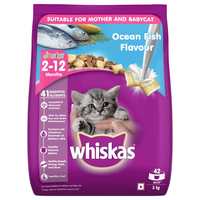 Whiskas Kitten (2-12 months) Dry Cat Food, Ocean Fish Flavour with Milk, 3kg Pack 