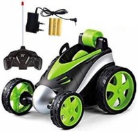 Kiyara Collection Remote Control Stunt Car Vehicle 360°Rotating Rolling Radio Control Electric Racing Car  (Green)