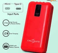 Callmate 20000 mAh Power Bank (15 W, Fast Charging) (Red, Lithium Polymer)
