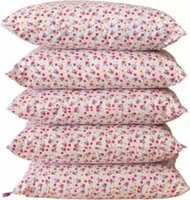 QDOM Microfibre Floral Sleeping Pillow Pack of 5  (Pink)