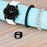 Anna style combo set of Analog Watch,Bead & Metal Bracelets set & Ring Analog Watch - For