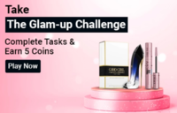 Flipkart Challenge - Complete the Glam-up challenge and get 5 supercoins or 10% off upto 50 coupon on beauty & personal care