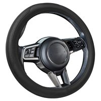 Ylife Microfiber Leather Car Steering Wheel Cover, Universal 15 inch Breathable Anti Slip Auto Steering Wheel Covers, Black 