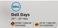 Dell days [23-25 Nov] - Up to 35% Off on Laptops & up to Rs.1500 coupons exchange offers on Some