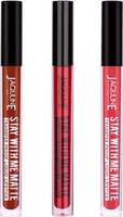 Jaquline USA Sensual Lip Treats Stay With Me Liquid Lipstick | Pack Of 3  (Red, 9 ml)