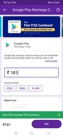 Phonepe : Get 20 Cashback on 101 Gift Google Play Card