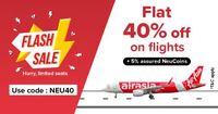 Tata Neu Air Asia Flash Sale Flat 40% Off On Bookings Made On 30 Nov 2022 Till 23:59