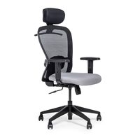 Wakefit Office Chair | 3 Years Warranty | Chair for Office Work at Home, Study Chair, Ergonomic High Back Chair, Adjustable Height Chair, Nylon Base, Black & Grey (1 Piece)