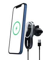 RAEGR MagFix Arc M1220 Mag-Safe Compatible Wireless Car Charger | Magnetic Mount Wireless Charging Compatible with Mag-Safe on iPhone 14 Series/iPhone 13 Series/iPhone 12 Series - Black RG10187