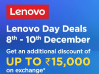 Lenovo Day (8 - 12 Dec) - Up to 60% Off II Extra up to Rs.15,000 on Exchange on Laptop & Accessories